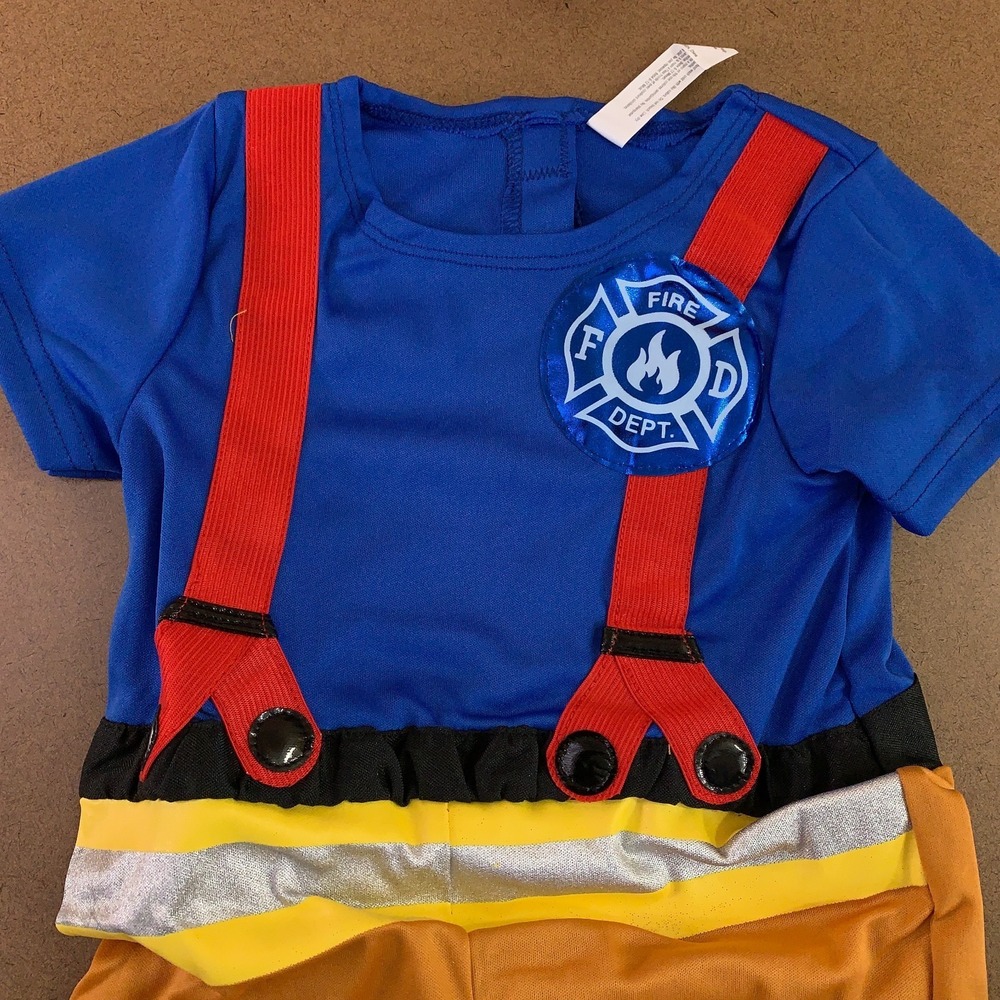 Amscan Baby Size 6-12 Months 2 Piece Jumpsuit & Hat First Fireman Costume NWT - Picture 11 of 13